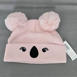 Old Navy Pink Koala Face Beanie Hat with Pom Pom Ears – Size M